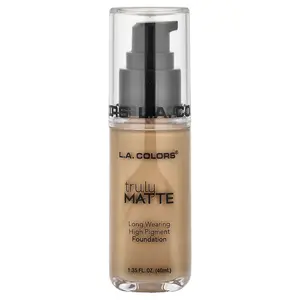 L.A. Colors Truly Matte Foundation, CLM358 Warm Honey, 1.35 fl oz (40 ml)
