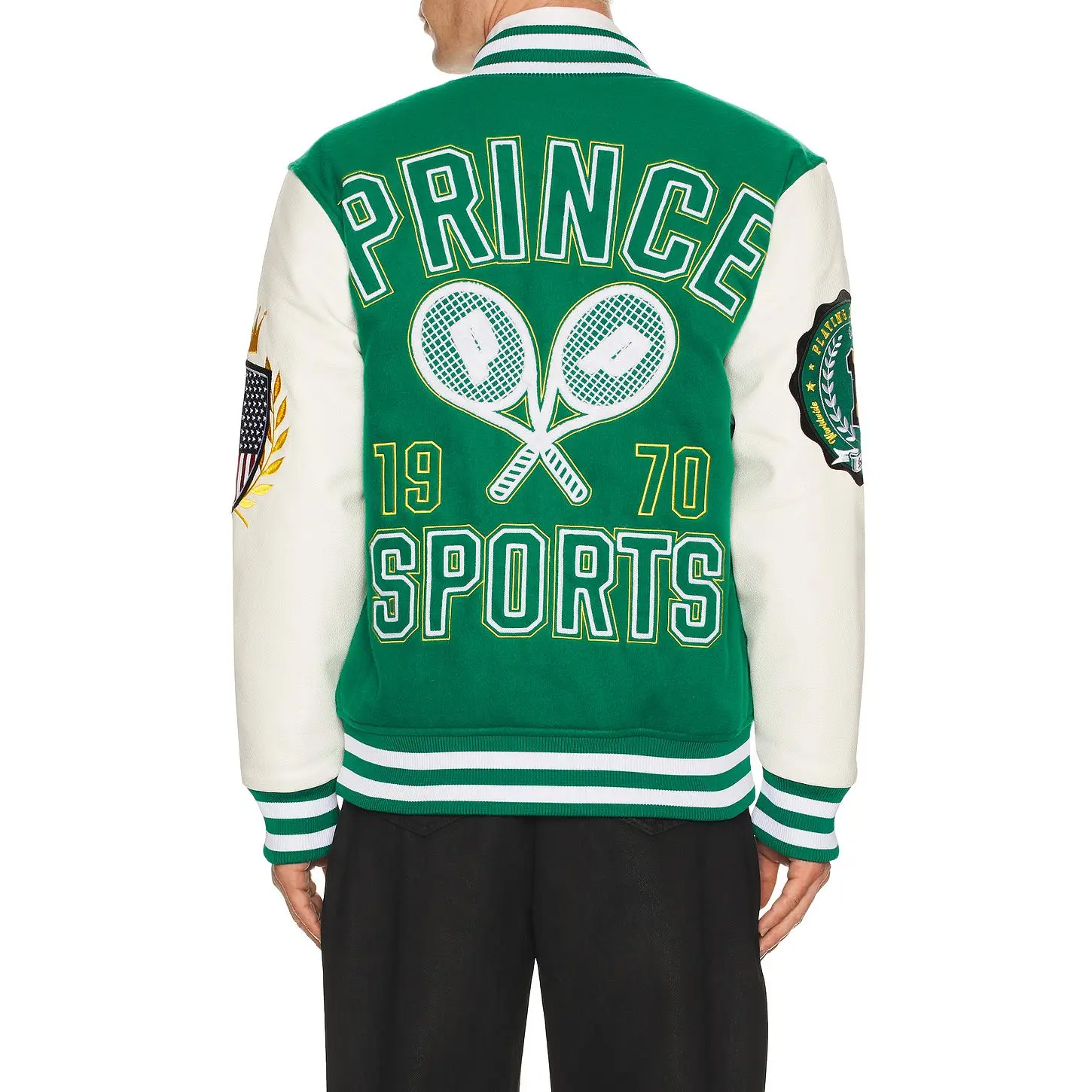 Prince Tennis Sports Varsity Jacket in Green Unisex