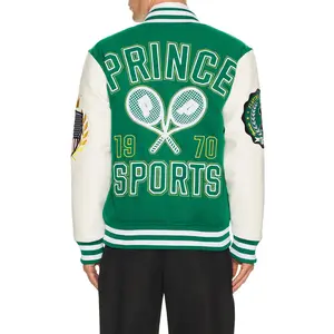 Prince Tennis Sports Varsity Jacket in Green Unisex