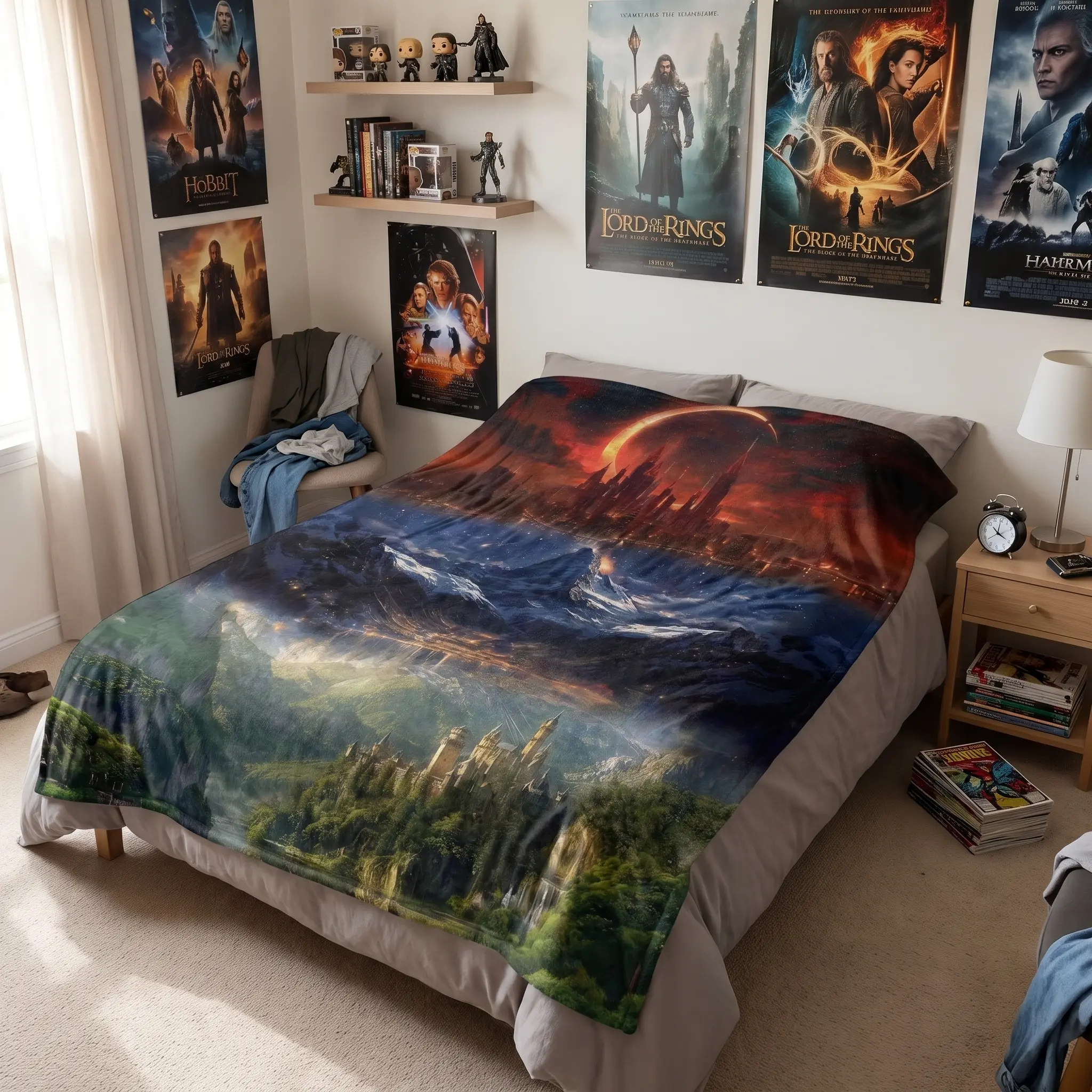 ACOTAR Blanket Night Court TOG Crescent City Bookish Throw Gift for Book Lovers & BookTok Fans Light It Up Fantasy ACOTAR Merch Decor