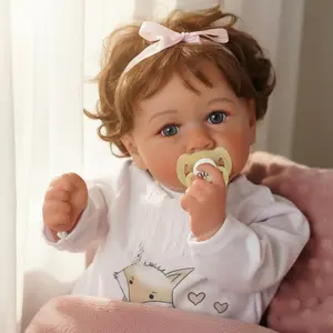 BABESIDE Lifelike Reborn Baby Dolls - 18 Inch Soft Body Realistic-Newborn Baby Dolls Cute Girl Curly Hair Real Life Dolls with Gift Box & Clothes Accessories Set for Kids Age 3+