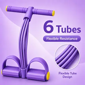 Portable Pedal Resistance Bands with Handles Upgraded 6-Tube Natural Rubber for Full Body Workout at Home Gym Yoga Abs Waist Arms and Legs Training Muscle Exercise Equipment #summervibes