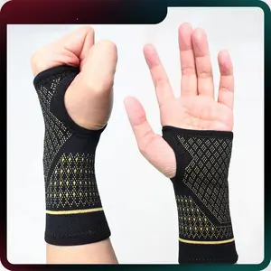 1 Pair Copper Wrist Compression Sleeves, Copper Infused Bands Support, Wrist Support For Women And Men (Upgraded) Outdoorfun