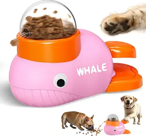 Baby Whale Feeding Bowl - A Pet Toy for Relaxation and Brain-Boosting Fun, Enjoy "Playing and Eating" Together. Dog and Cat Feeding Bowl - A Chewable Feeding Aid (Pink)