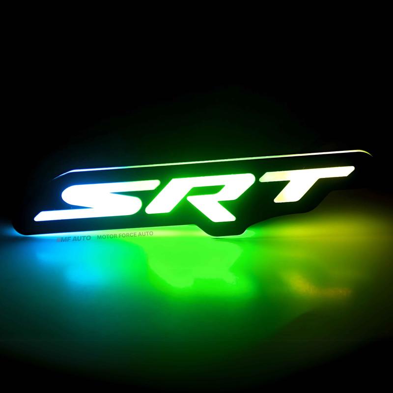 Flow Series SRT RGBW LED Badge Emblem for Dodge Charger, Challenger, Chrysler, and Jeep - Dynamic Multicolor Effects, Time-0-1 Hour Installation