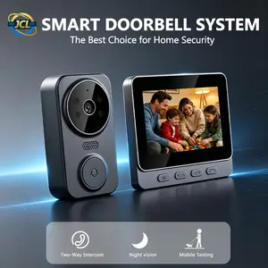 Wireless Video Doorbell Camera, Rechargeable Battery, Night Vision, 2-Way Talk, No APP Required, Easy Install Home Security System Kit