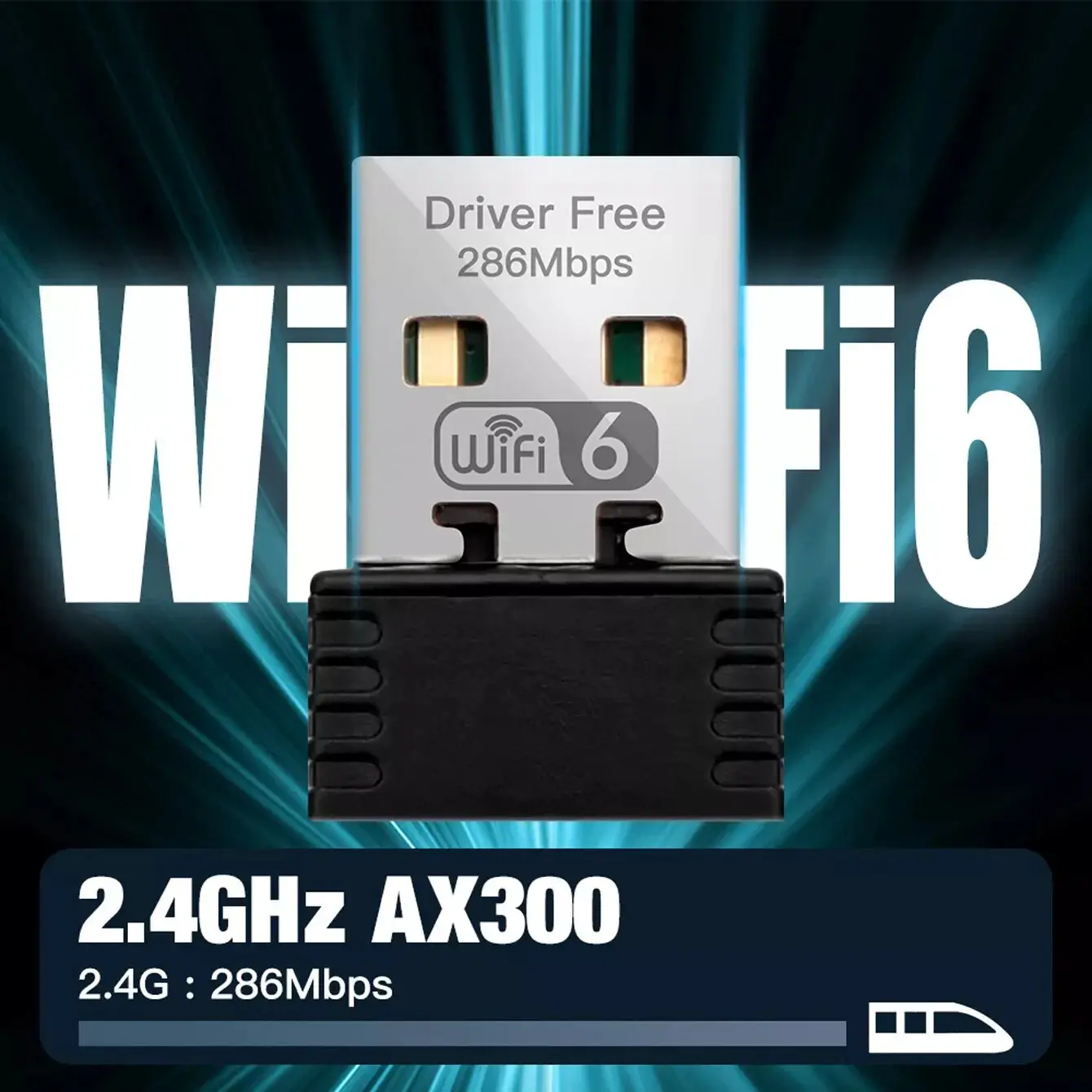 AX286 Dual Band USB WiFi 6 Adapter, Mini Portable USB 2.0 Wireless Dongle with 2.4GHz High-Speed Data Transfer, Driver-Free Receiver for Windows 7/10/11 Windows PCs