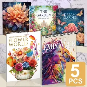 5-Pack Anti-Stress Coloring Book Set for Adults – High-Quality Paperback with Floral & Garden Themes, Intricate Designs for Relaxation & Stress Relief – Perfect for Holidays, Halloween, Christmas, & Thanksgiving Fun –  Ideal for Parties & Relaxation
