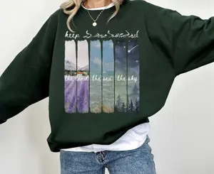 Vintage The Land, The Sea, The Sky Tshirt, Casual Sweatshirt Hoodie Comfort Color Tee 448862
