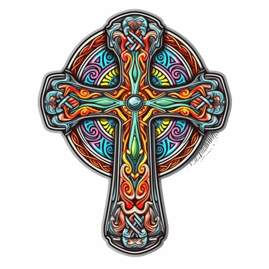 Celtic Cross Vinyl Decal Sticker for Car, Laptop, Tumbler and More. # 007859 Vinyl Decal Sticker for Car Window, Laptop, Tumbler and more. #PR-Celtic Cross