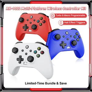 RH-1022 Xbox Series X Multi-Platform Wireless Controller for Xbox One/Series X|S, Switch, Windows 10/11, Hall Effect Triggers, Turbo & Macro Programmable Gamepad with RGB Battery Indicator, 3-Way Connectivity