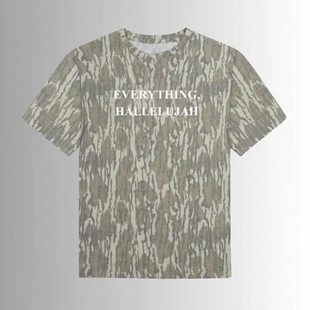 Everything hallelujah Camo Oversized T-Shirt, Graphic Tee, Outdoor Streetwear Shirt