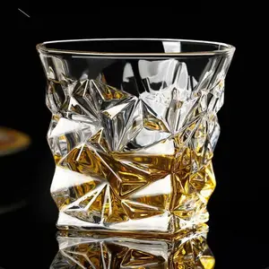 Clear Glass Whiskey Cup, 4 Counts Reusable Whiskey Glass Cup, Glass Tumbler, Bar Utensils for Home, Restaurant, Bar, Party, Birthday Gift