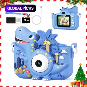 Cartoon Dinosaur Design Digital Camera, Rechargeable 48MP HD Dual Lens Camera, Birthday Gift for Boys & Girls #GLOBAL PICKS