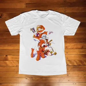 Rei x Asuka Xmas White Tee, Urban Street Style Vintage Graphic Tee Unisex Cotton Top, Y2K Grunge Aesthetic, Trendy T-Shirt, Casual Daily Wear, Gift T-Shirt Top Menswear Womenswear Streetwear