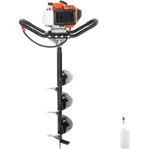 VEVOR Post Hole Digger, 52cc 1450W Auger Digger, Gas Powered Earth Digger with Two Drill Bit 6'' 10''and 3 Extension Rods, for Farmland, Garden and Plant, EPA Certification, Black+Orange+WhiteVEVOR Super Brand Day
