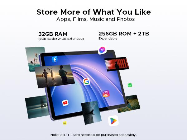 Tab G6+ 11" FHD+ Tablet, Android 16, T7280 Processor, 8000mAh Battery, Big Screen for Work & Entertainment