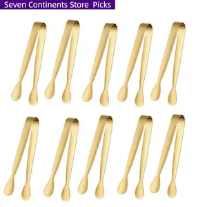 6pcs/10pcs Luxury Food Clips Set, Stainless Steel Durable Coffee Sugar Clips, Ideal for Weddings, Home, Parties, Dishwasher Safe