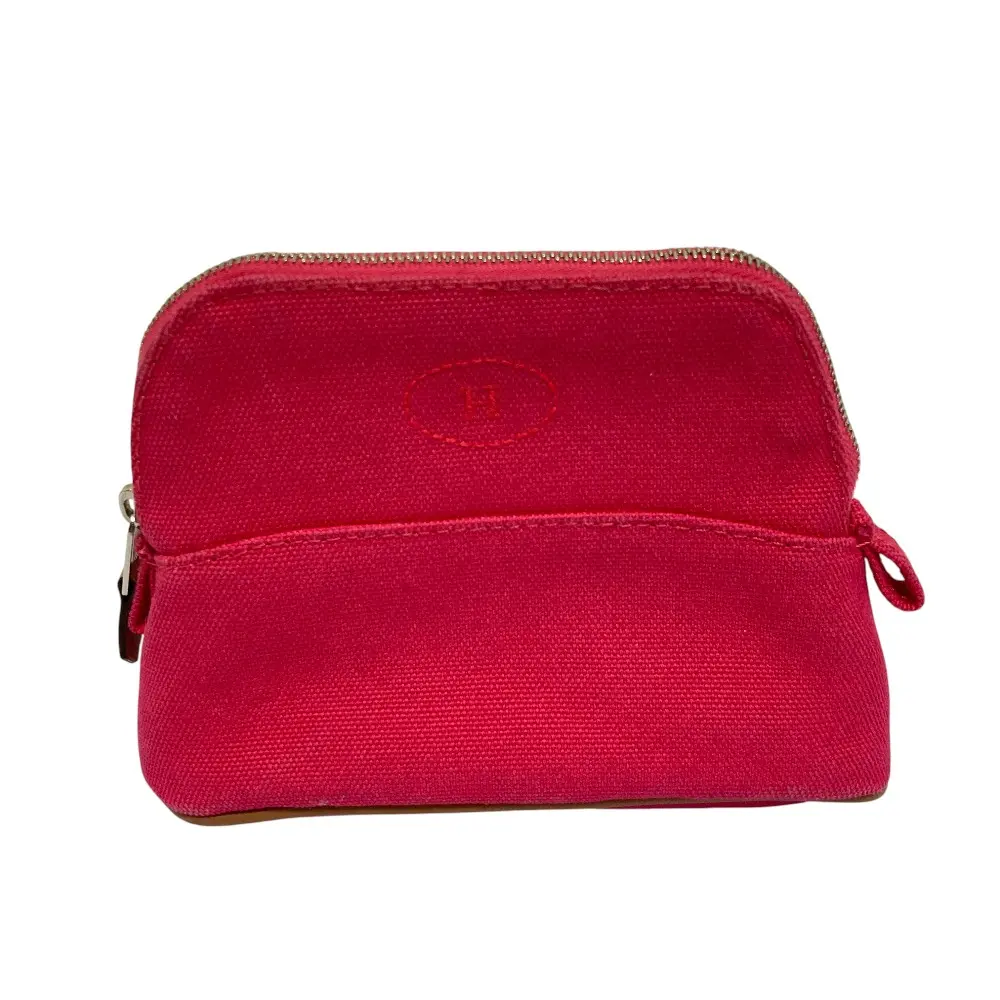 Pre-owned HERMÈS Canvas Small Leather Goods Bolide Mini Mini Pouch