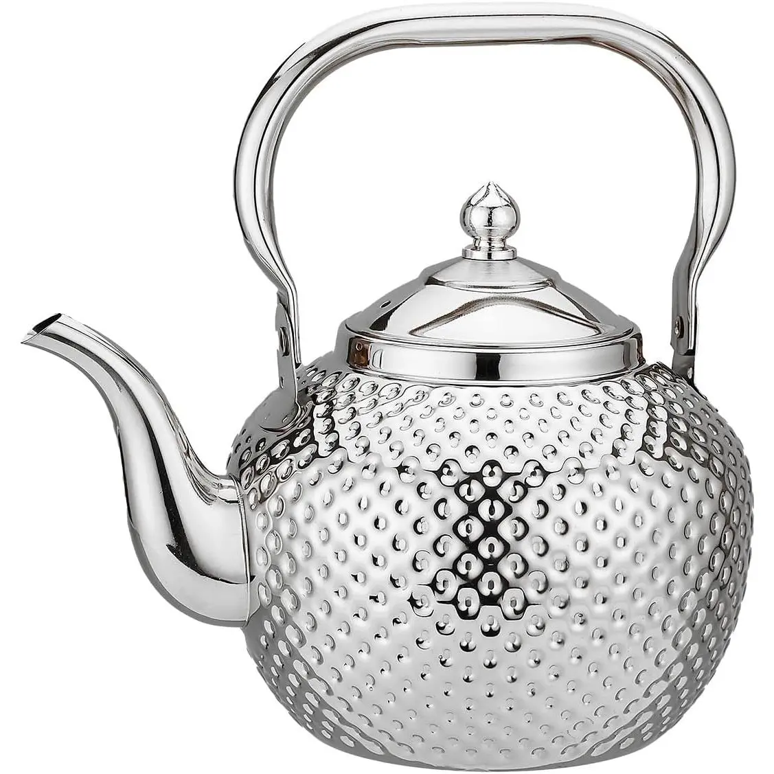 1200ml Sturdy Stainless Steel Teapot with Infuser, Lid, Lifting Handle - Induction/Gas Compatible Water Kettle Maker