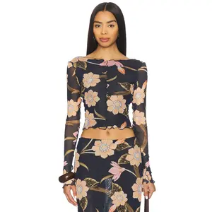 Agua Bendita x REVOLVE Liana Top in Burgundy Floral