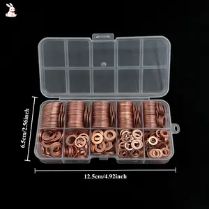 95pcs Metric Copper Washers - Leak-Proof Crush Gaskets Assortment for Engine-Metric Sealing Washers for Automotive/Plumbing
