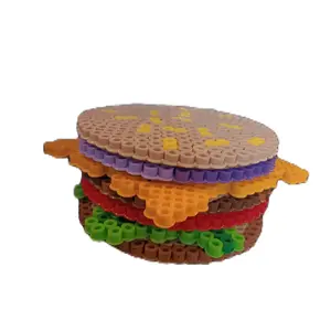 Viral Burger Coaster 7 pc set perler beads Decor