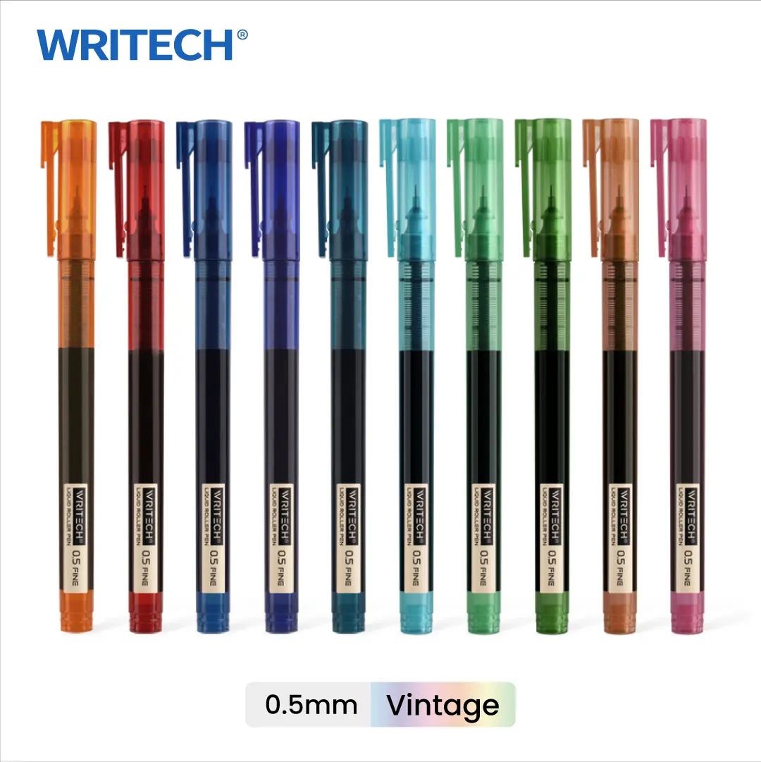 WRITECH Rolling Ball Pens Quick Dry Ink 0.5 mm Extra Fine Point Pens 10 Pcs Liquid Ink Pen Rollerball Pens Vintage Color WRITECH Rolling Ball Pens Quick Dry Ink 0.5 mm Extra Fine Point Pens 10 Pcs Liquid Ink Pen Rollerball Pens Vintage Color