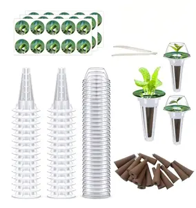 121Pcs Hydroponic Garden Accessories Pods Set - Complete Organizer Kit with Reusable Containers, Labels, Lids, Sponge Inserts & Tweezers, Multi-Purpose for Home Storage & Indoor Planting