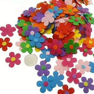 100pcs Random Color Felt Flowers — DIY Floral Supply Kit, Suitable for Fabric Crafts, DIY Projects, Classroom Decoration and Bouquet Makin