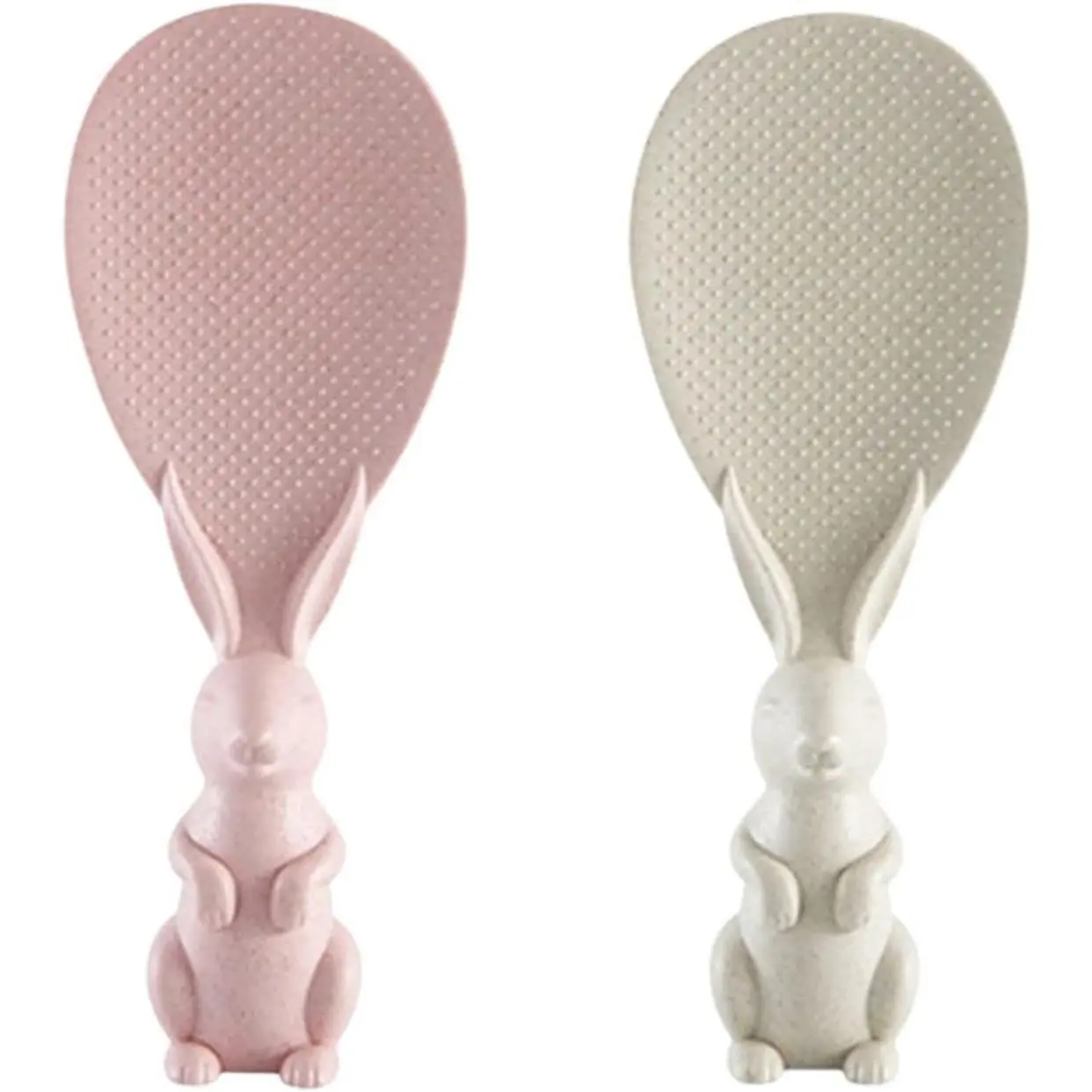 2pcs Rabbit-Shaped Rice Spoon & Kitchen Shovel Standing Cooking Tools for Rice Cooker Supplies