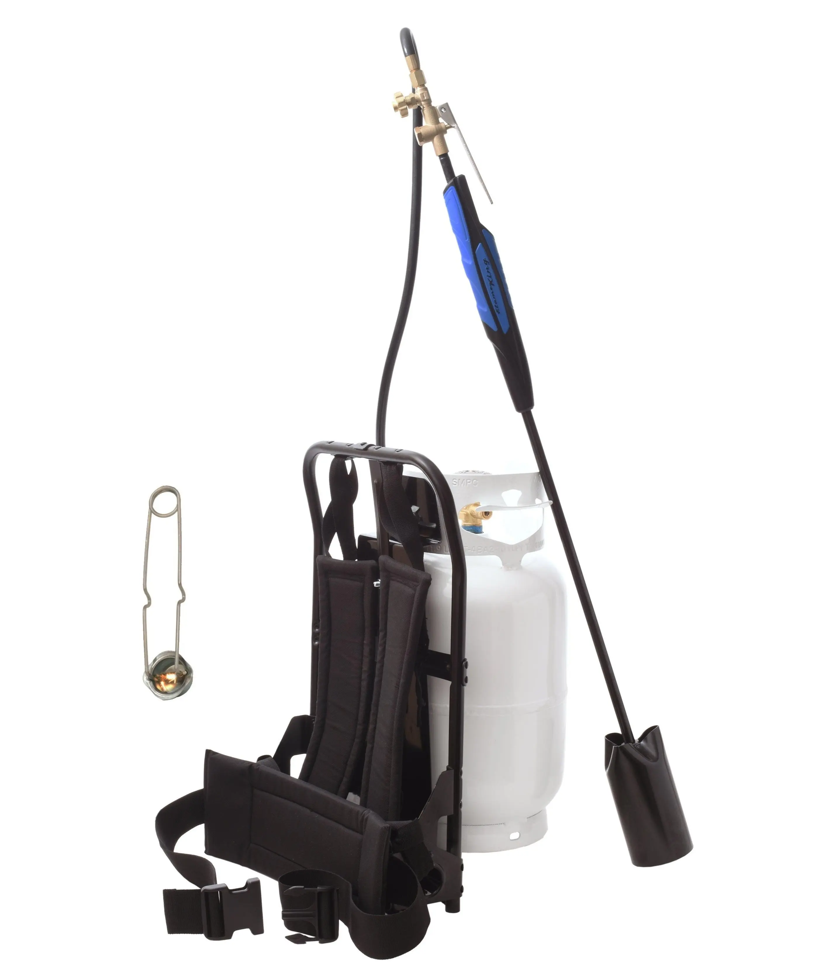 Flame King Bundle 10lb Propane Tank + 500,000 BTU Weed Burner Torch + Propane Metal Backpack