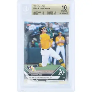 Jacob Wilson Oakland A's 2025 Topps Now 2025 MLB All-Star Game Selection - AL #ASG-JW BGS Authenticated 10 Rookie Card - 10,10,10,9.5 Subgrades - Fanatics Authentic Certified