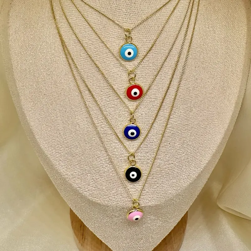 Minimalist Alloy Devil Eye Shape Pendant Necklace for Lucky Protection and Gift - Unique Stylish Accessory with Durable Alloy Material, Devil Eye Necklaces, Eye-Shaped Necklaces