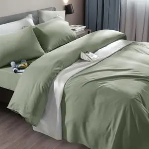 Bed Sheet Set Soft Microfiber 1800 Count Luxury Sheets Fit 18-24 Inch Deep Mattress Wrinkle-6 Piece (Sage, King)