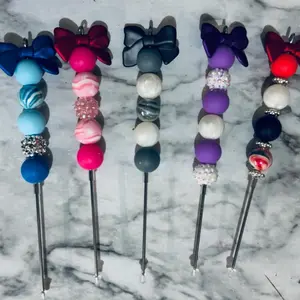 Bow Beadable Pokey Tool - Versatile Crafting Tool with Colorful Beads for Scrapbooking, Embroidery, and Sewing - Perfect Gift for Crafters Handcrafted