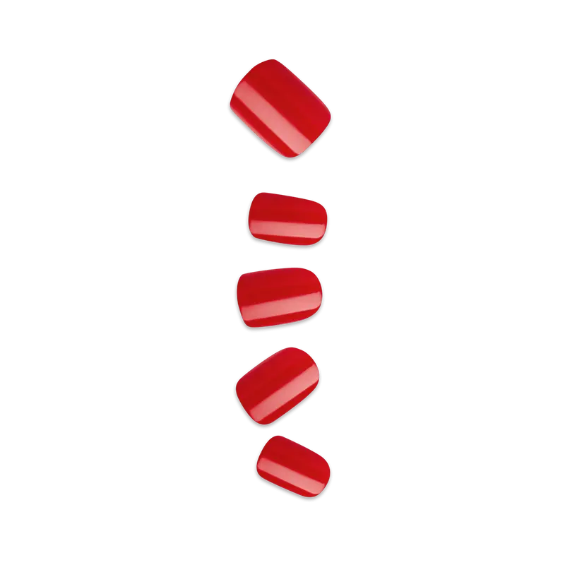 Impress Color No Glue Fake Press On Nails - Golden Harvest | Solid, Red, Short, Squoval, Manicure