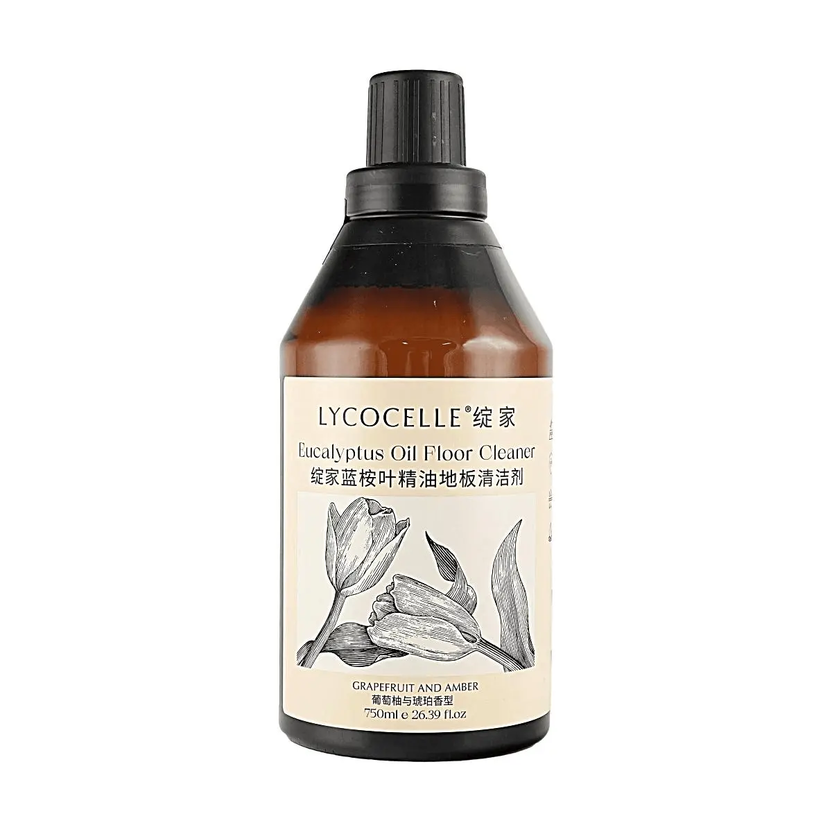 Lycocelle Scented Antibacterial Grapefruit & Amber All-Purpose Floor Cleaner - 750ml Indoor All-Seasons Home Care Household Cleaner, Powerful Multi-Surface Cleaning Solution for Hardwood, Tile Floors