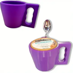 Ice Cream Cup Holder, 3D Printed Insulated Container with Spoon Slot, Reusable Anti-Freeze Handle, Ideal for Ice Cream and Frozen Desserts