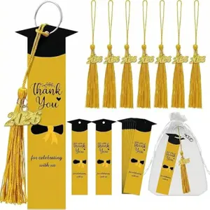 24 Set Graduation Party Favors 2026 Gifts, Tassel Bookmark with Keychain, Thank You Tag, Organza Bag