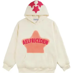 Aelfric Eden Womens Graphic Hoodies Pink Star Print Hoodie Unisex Oversized Hoodies Long Sleeve Pocket Pullover