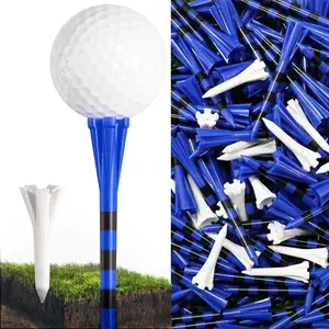 100 Pcs Golf Tees Set Plastic 5-Prong Marking System 80 Driver Tees & 20 Iron Hybrid Tees Mixed Low Friction Resistance Golf Accessories