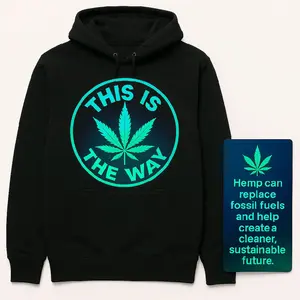 This Is The Way Hoodie -A glowing teal design on black Unisex Soft Good Vibes Menswear Casual Day cotton top