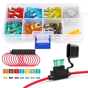 Nilight 120Pcs Mini ATM/APM Blade Fuse with 10 Pack 14AWG Inline Fuse Holder