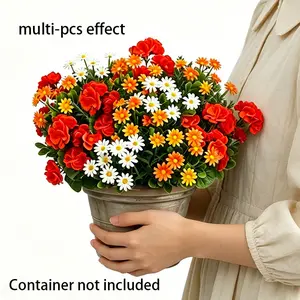 Spring Artificial Flowers, Mixed Geranium Daisy, Easter Mother's Day Decor, Home Room Living Room Table Centerpiece