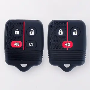 Silicone Remote Key Cover, Car Key Protector, Compatible with Ford Focus/Ranger/Explorer/Freestyle/F150/F250/E150 Econoline & Lincoln/Mercury Models, Anti-Scratch Anti-Drop Durable Key Fob Protector, Precise Button Cutouts No Signal Interference Flexible