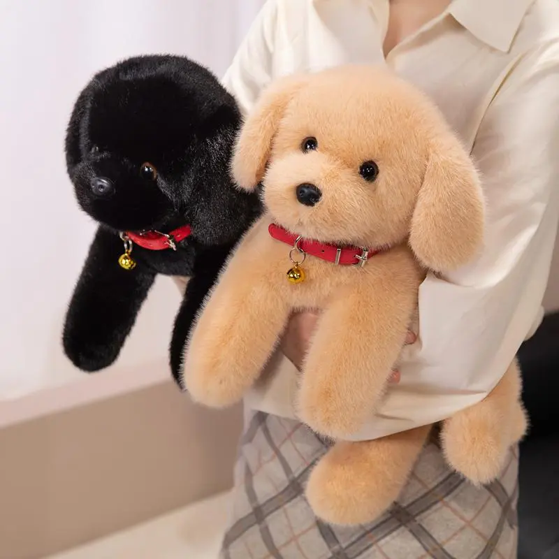 2025 New Lifelike Labrador Retriever Plush Toys Cozy Fluffy Cuddly Lying Prone Puppy Doll Warm Kids Appease Doll Birthday Gift