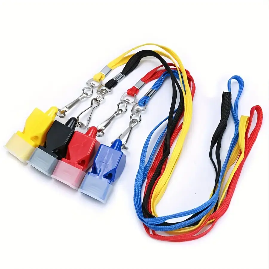 4 Plastic Coach Whistles - Lightweight, Compact, Easy-to-Use, High-Frequency Sports Whistles for PE Teachers, Volleyball Referees, Quick Alerts in Outdoor Emergencies