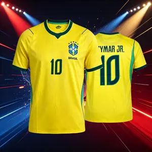 2026 Brazil National Home Away 10# Neymar 7# 11# Short Long Sleeve Soccer Jersey Fans Version Breathable