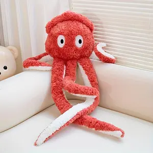 Blue And Red Long-Legged Squid Plush Pillow, a Soft Stuffed Animal Ideal for Home Decor, Room Decoration, Bedding, And As a Perfect Gift for Birthdays And Festivals for Family And Friends